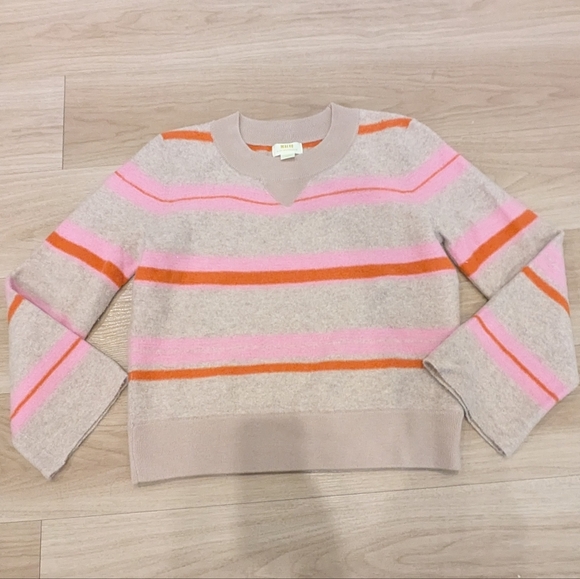 Anthropologie Sweaters - Mauve Anthropologie - Lamb Wool Striped Sweater - Size Large